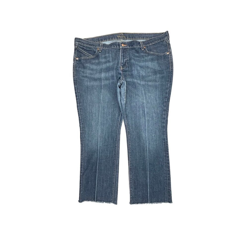 Old Navy The Diva Bootcut Low Rise Raw Hem Women's size 20 Dark Blue Denim jeans